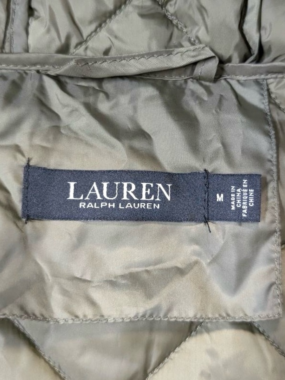 NWT Lauren Ralph Lauren Soft Puffer Hooded Recycled Jacket Olive Packable  Sz M - Picture 12 of 15